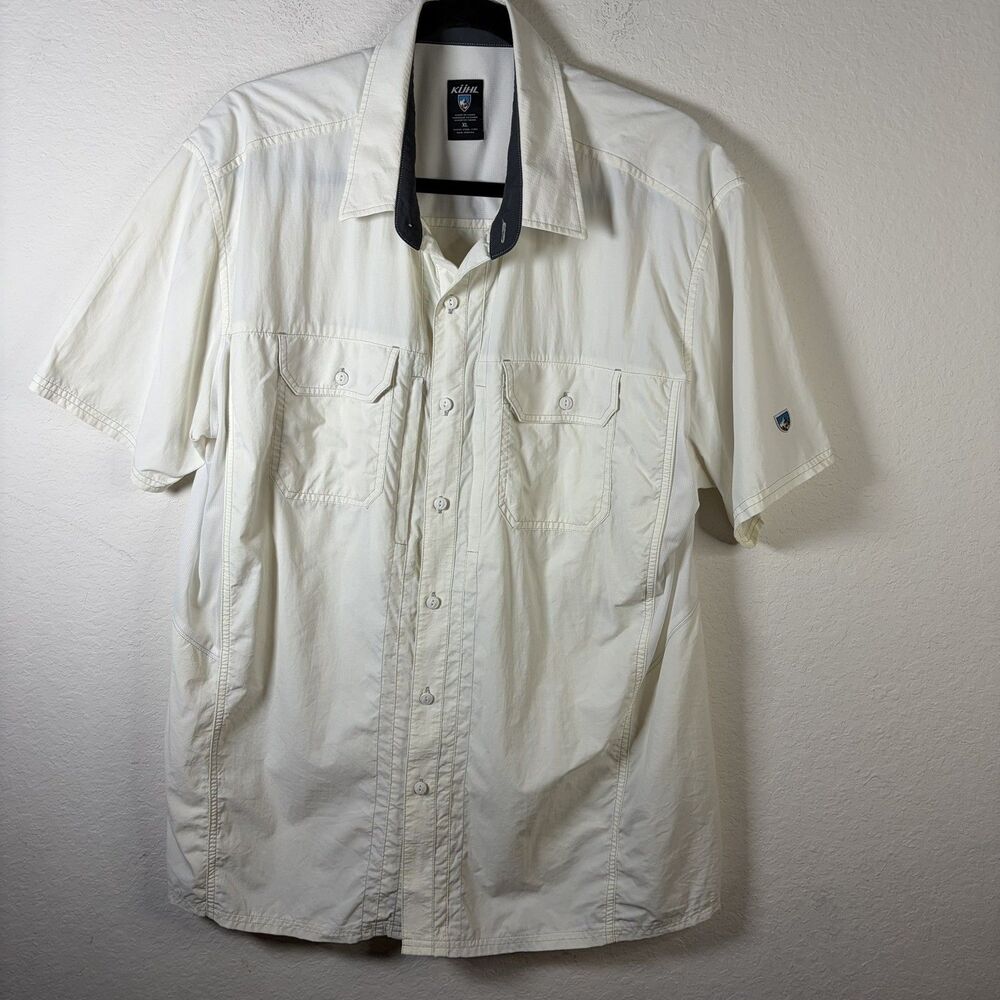 Kuhl Cream Off White Men's XL Vented Back Fishing Outdoor Button Shirt